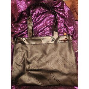 Victorias Secret Black Embossed Pattern Tote Bag